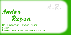 andor ruzsa business card
